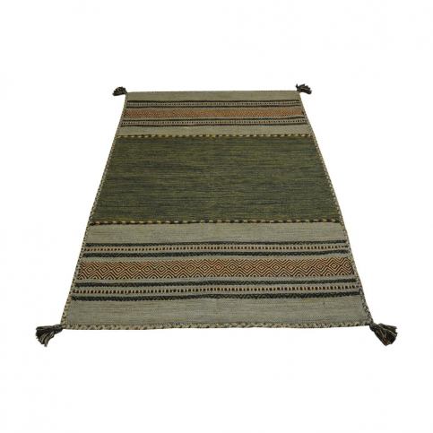 Zeleno-hnědý bavlněný koberec Webtappeti Antique Kilim, 120 x 180 cm Bonami.cz