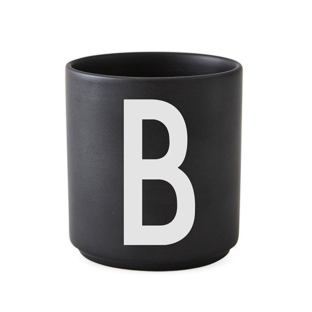 Černý porcelánový hrnek Design Letters Alphabet B, 250 ml - Bonami.cz