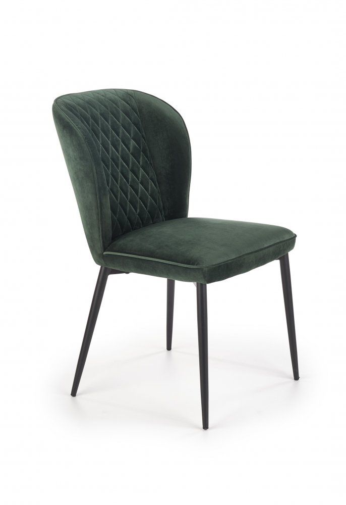 Halmar Halmar Sametová tmavě zelená jídelní židle K399 - ATAN Nábytek