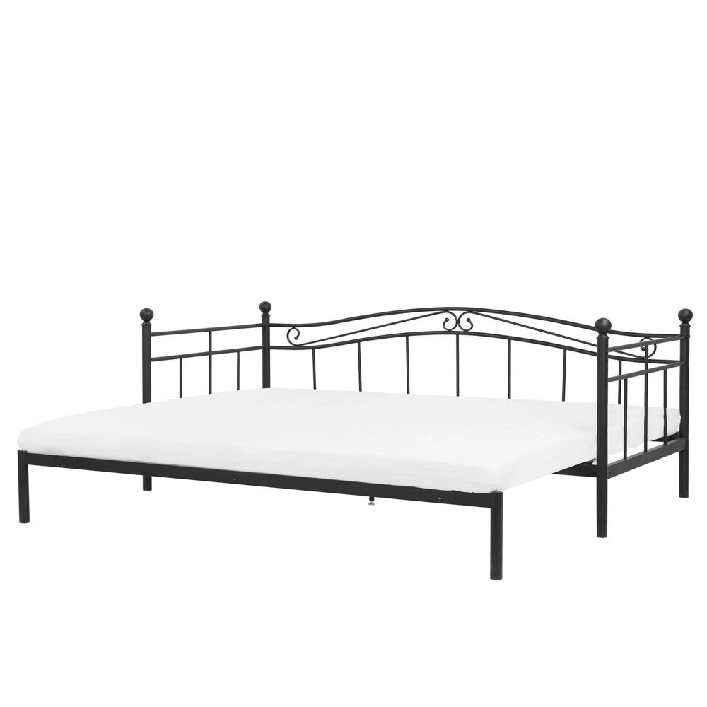 Kovová postel 80 x 200 cm černá TULLE - Beliani.cz