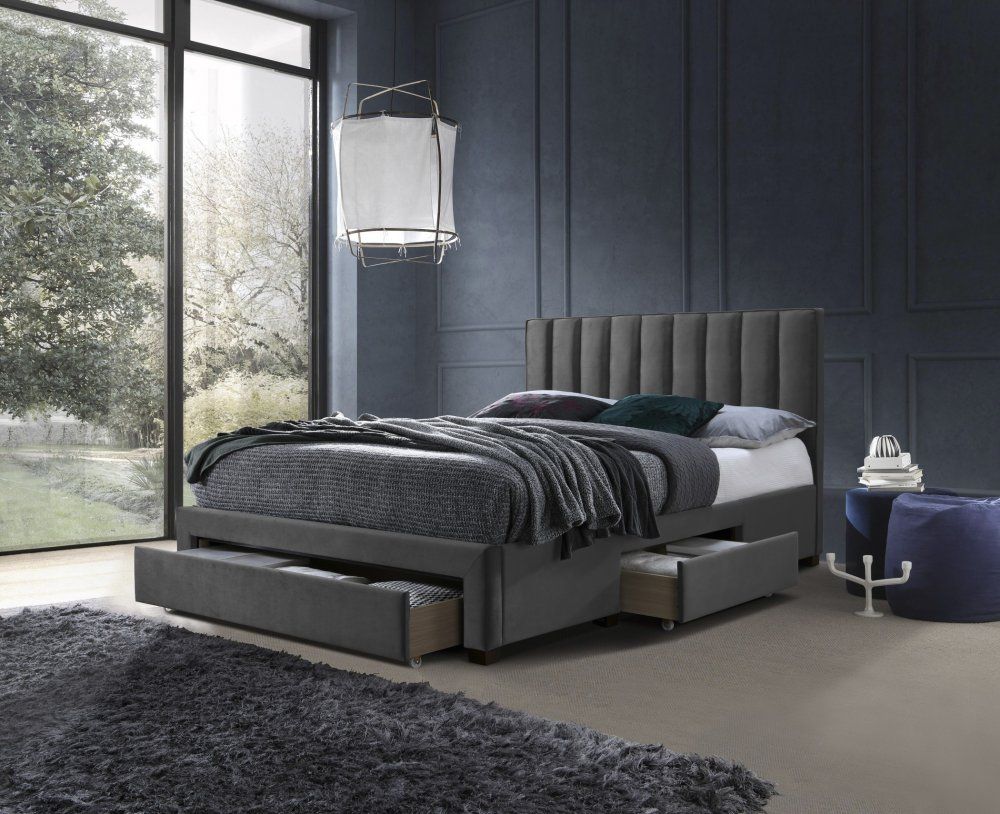 Halmar Manželská postel GRACE 160x200 cm - šedá - DEKORHOME.CZ