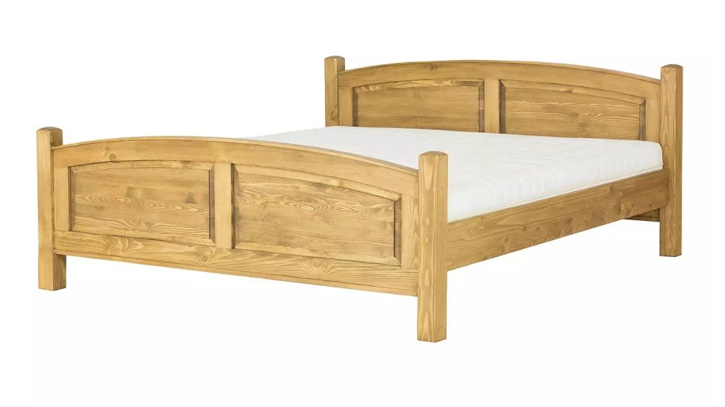 Manželská postel 160x200 dřevěná selská ACC 05 - K09 přírodní borovice - Nábytek Harmonia s.r.o.