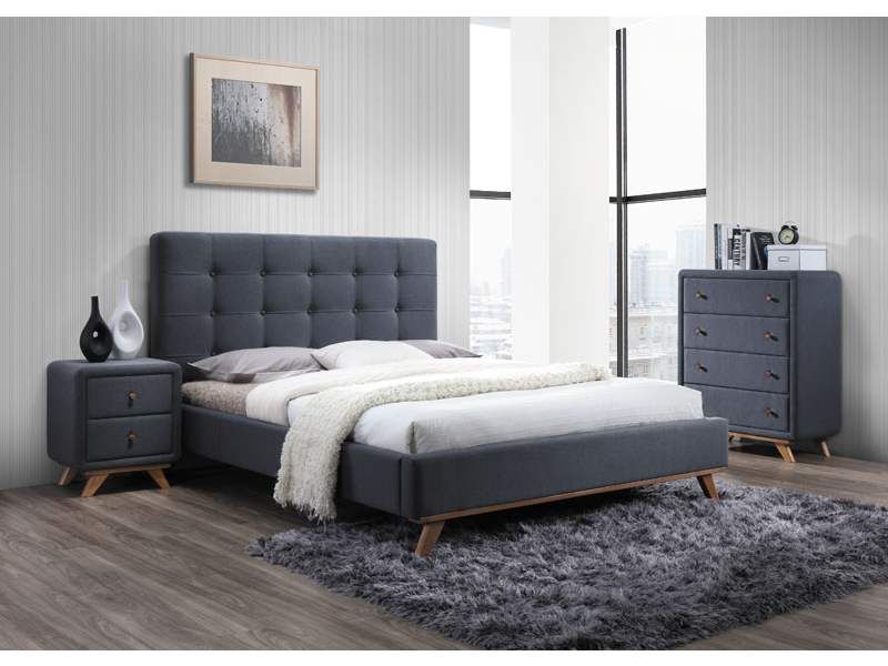 Čalouněná postel MELISSA 160 x 200 cm šedá Matrace: Bez matrace - Výprodej Povlečení