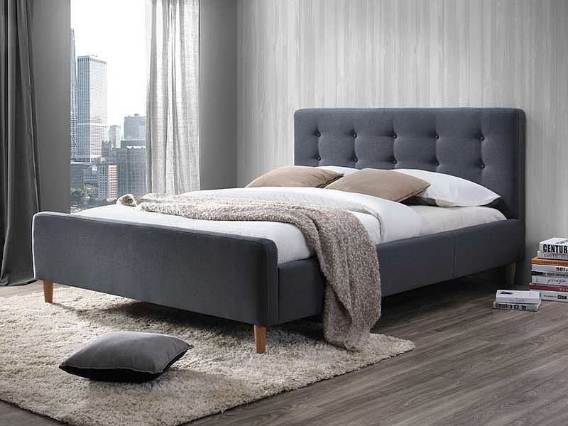 Čalouněná postel PINKO 160 x 200 cm šedá Matrace: Bez matrace - Výprodej Povlečení