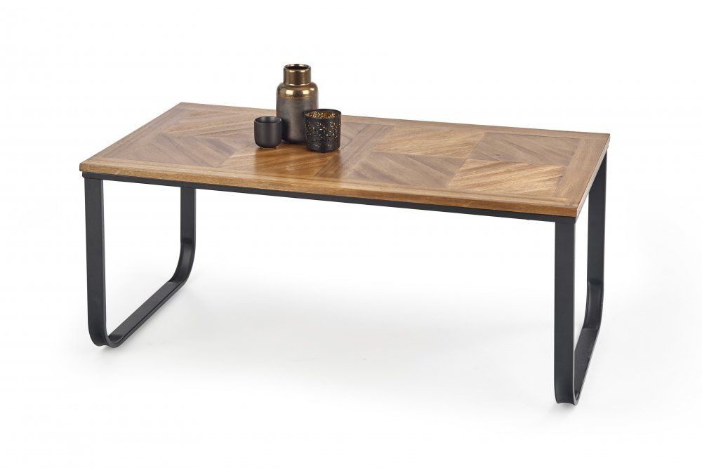 Konferenční stolek SANDRO, 105x45x55, tmavý ořech/černá - Expedo s.r.o.