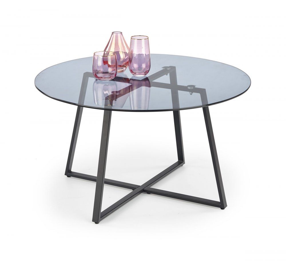 Konferenční stolek MASERATI, 80x45x80, kouřové sklo/černá - Expedo s.r.o.