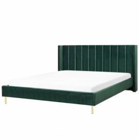 Sametová postel 180 x 200 cm zelená VILLETTE