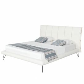 Bíla postel z umělé kůže 180 x 200 cm BETIN