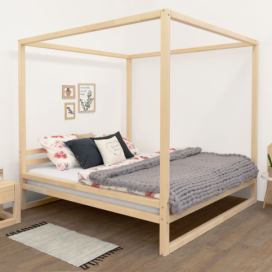 Benlemi Dvoulůžková postel BALDEE Zvolte barvu: Transparentní vosková lazura matná, Rozměr: 180 x 200 cm