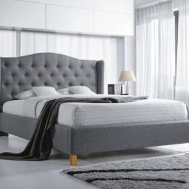Čalouněná postel ASPEN 160 x 200 cm šedá Matrace: Bez matrace