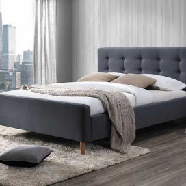 Čalouněná postel PINKO 160 x 200 cm šedá Matrace: Bez matrace