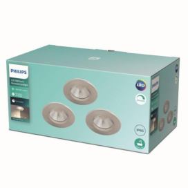 Philips Dive SL261 LED koupelnové zápustné bodové svítidlo 1x5,5W | 350lm | 2700K | IP65 - set 3 ks, ochrana EyeComfort, nikl