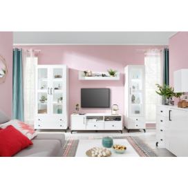 Obývací pokoj BETA 1, bílá/bílý lesk