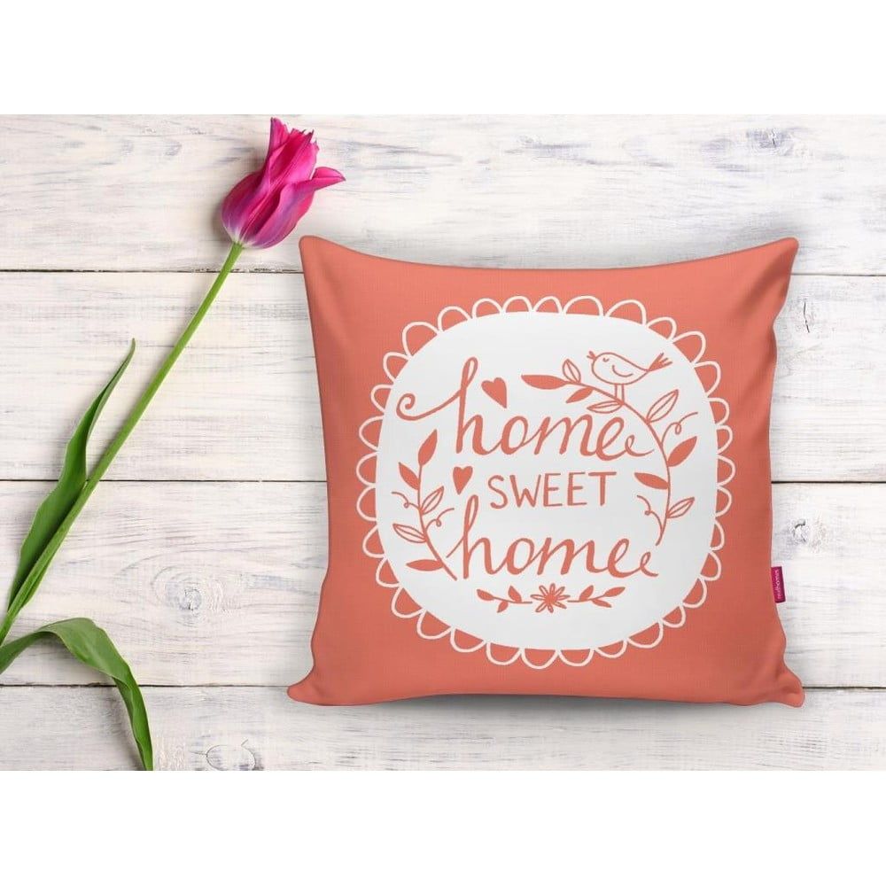 Oranžový povlak na polštář Minimalist Cushion Covers Home Sweet Home, 45 x 45 cm - Bonami.cz