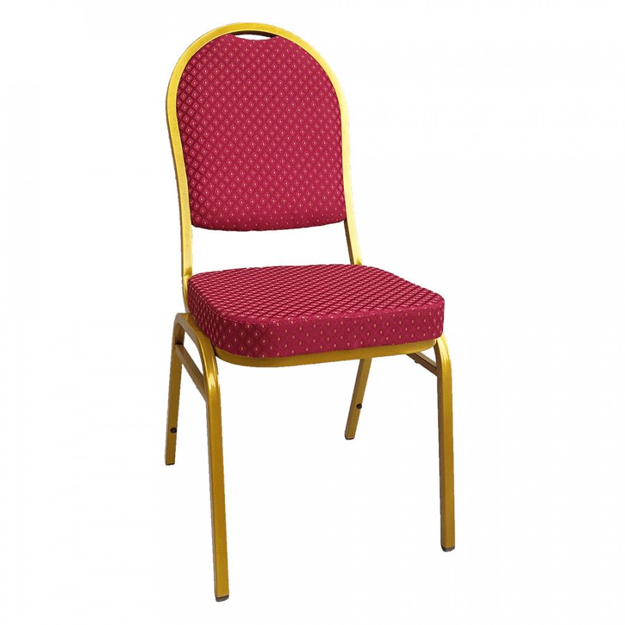 Tempo Kondela Židle JEFF 3 NEW - červená/zlatý nátěr - ATAN Nábytek