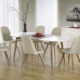 Halmar jídelní stůl EDWARD barevné varianty bílá / dub medový