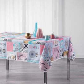 Douceur d\'intérieur Ubrus na stůl OPTMA, obdélníkový, 150 x 240 , bílý s potiskem