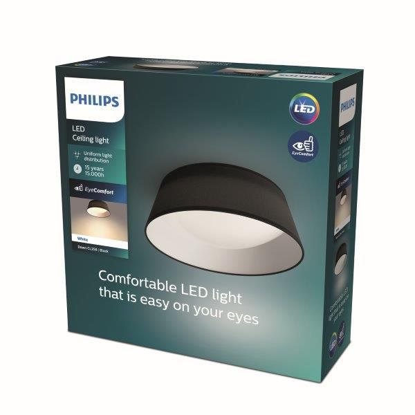 Philips Dawn CL258 LED stropní svítidlo 1x14W | 1100lm | 3000K - ochrana EyeComfort, černá - Dekolamp s.r.o.