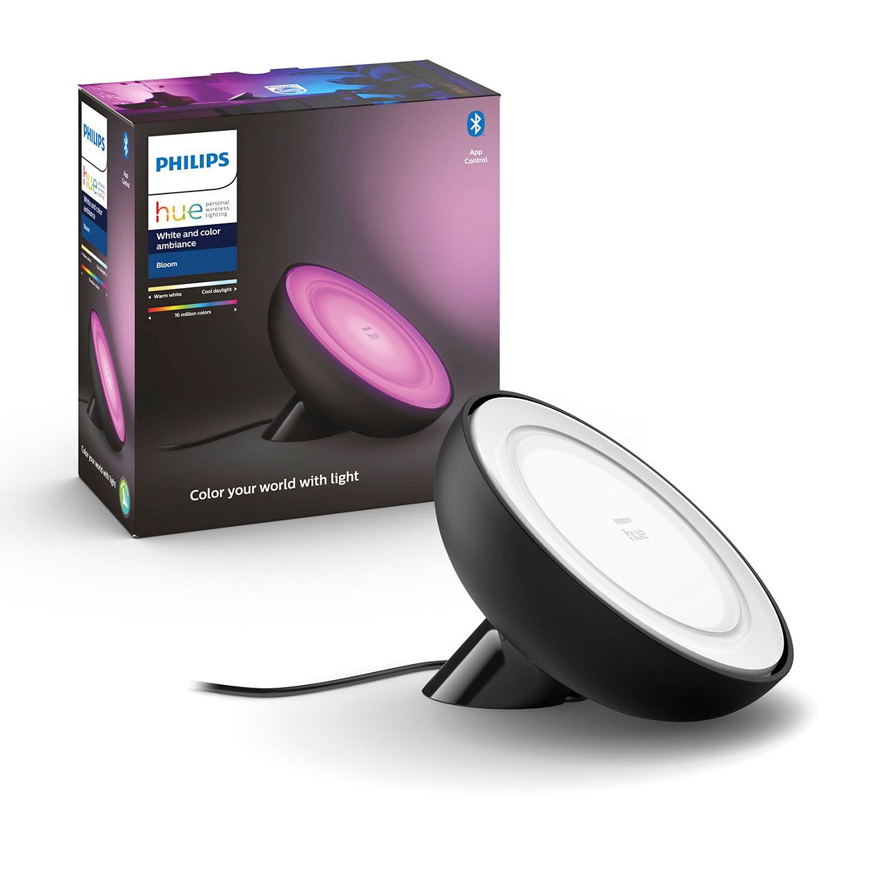 Philips Hue 8718699771126 LED stolní svítidlo Bloom 1x7,1W | 500lm | 2000-6500K - Bluetooth, RGB, inteligentní - Dekolamp s.r.o.