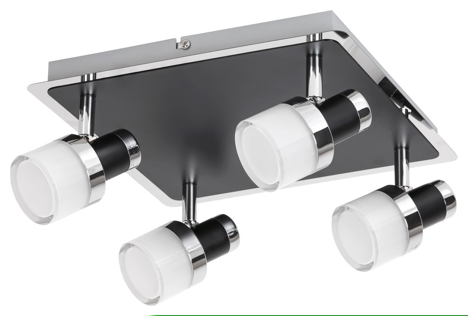 Rabalux 5024 LED koupelnové stropní bodové svítidlo Harold 1x20W | 1600lm | 4000K | IP44 - chrom s černými prvky - Dekolamp s.r.o.