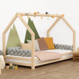 Benlemi Dětská postel domeček FUNNY Zvolte barvu: Transparentní vosková lazura matná, Rozměr: 120 x 200 cm