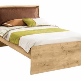 CLK Studentská postel s polštářem Cody 120x200cm-dub světlý