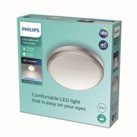 Philips Doris CL257 LED koupelnové stropní svítidlo 1x6W | 640lm | 4000K | IP44 - ochrana EyeComfort, nikl
