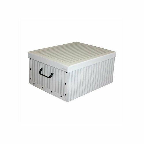 Compactor Skládací úložná krabice - karton box Compactor Anton 50 x 40 x 25 cm, bílá / šedá - 4home.cz