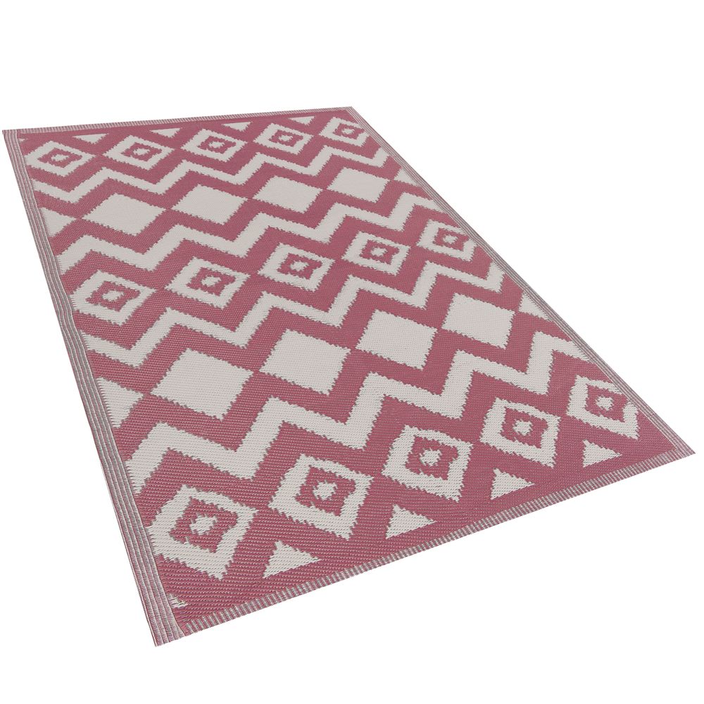 Venkovní koberec 180 x 270 cm růžový DEWAS - Beliani.cz