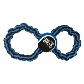 Love Story Míček na šňůře pro psy, 18,5 cm, modrá a černá barva