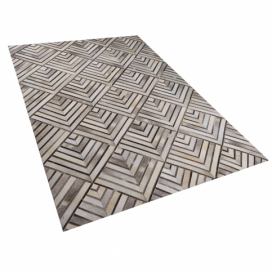 Béžový kožený koberec 140 x 200 cm TEKIR Beliani.cz