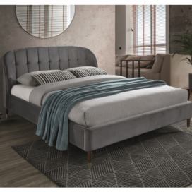 Čalouněná postel LIGURIA VELVET 160 x 200 cm šedá Matrace: Bez matrace