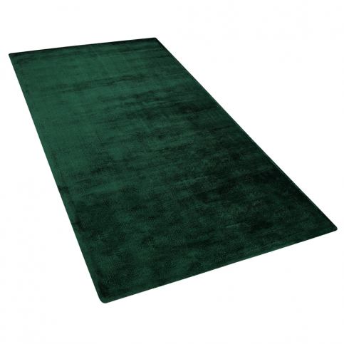 Viskózový koberec 80 x 150 cm tmavě zelený GESI II Beliani.cz