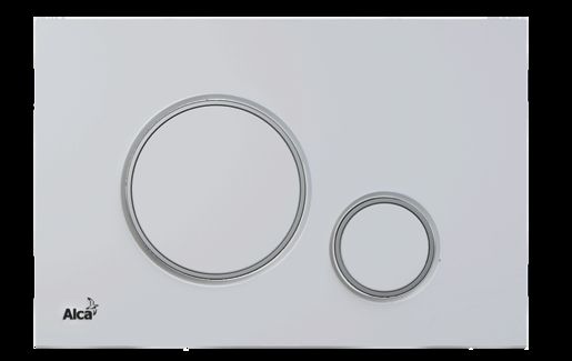 Ovládací tlačítko Alca pro předstěnové instalační systémy, bílá-mat/chrom-lesk M776 - Siko - koupelny - kuchyně