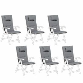 Sada 6 polštářů pro zahradní židle šedá TOSCANA/JAVA