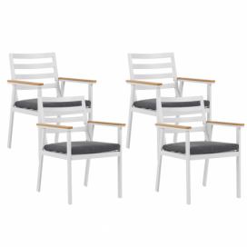 Sada 4 bílých zahradních židlí CAVOLI
