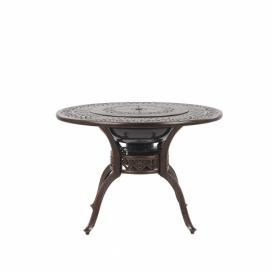 Kulatý zahradní stůl s grilem ⌀ 105 cm hnědý MANFRIA