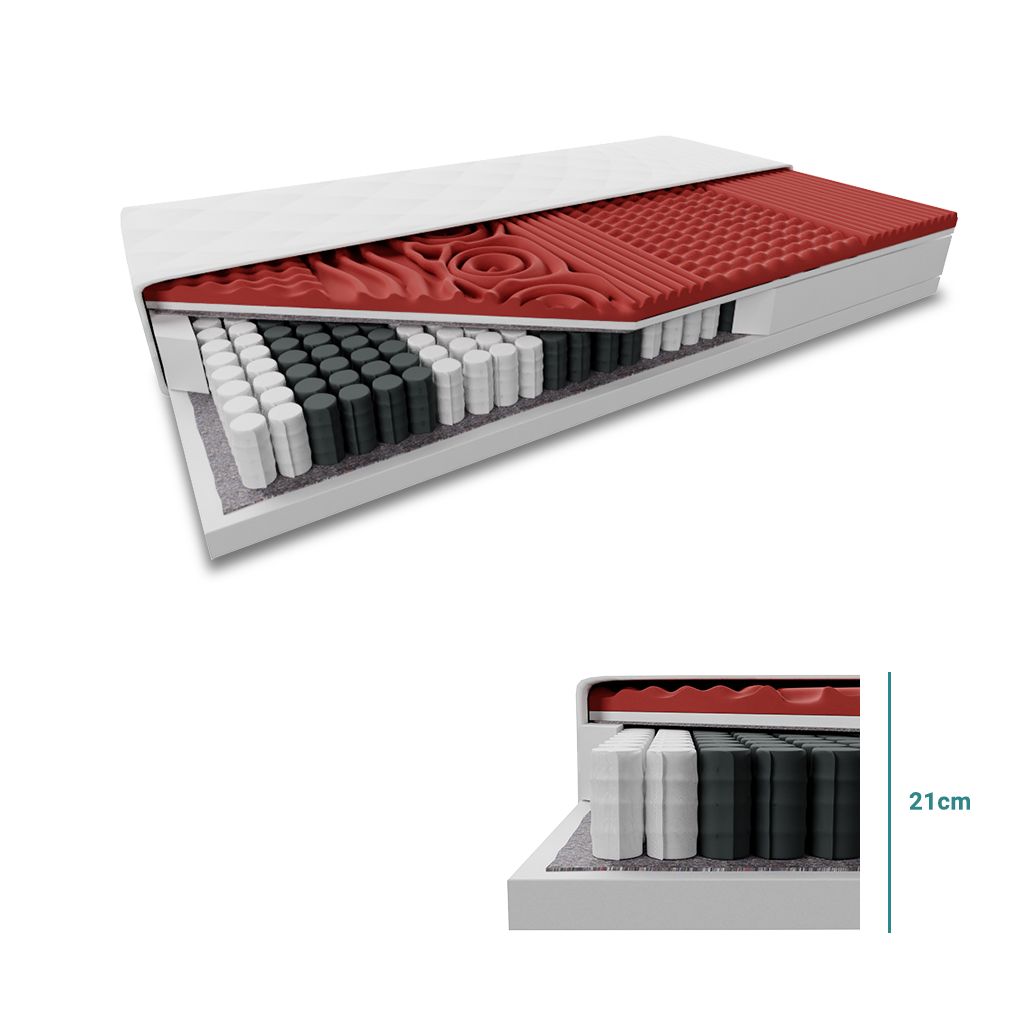 WEBTEX Taštičková matrace 1+1 MEMORY LUX 21cm 2 ks 90 x 200 cm Ochrana matrace: BEZ chrániče matrace - Výprodej Povlečení