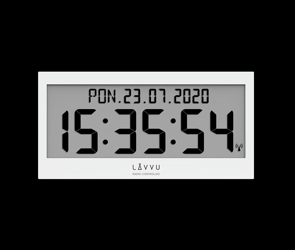 Bílé digitální hodiny s češtinou LAVVU MODIG LCX0010 - TELU