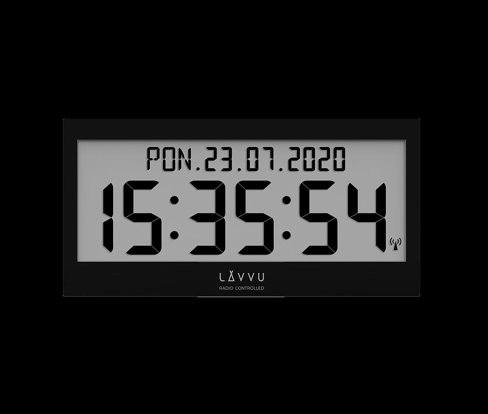 Černé digitální hodiny s češtinou LAVVU MODIG LCX0011 - TELU