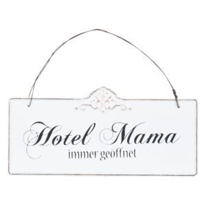 Plechová nástěnná cedule Mama Hotel - 21*15 cm Clayre & Eef - LaHome - vintage dekorace