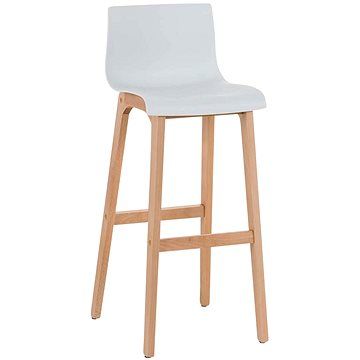 Barová židle s dřevěnou podnoží Luxor bílá - alza.cz