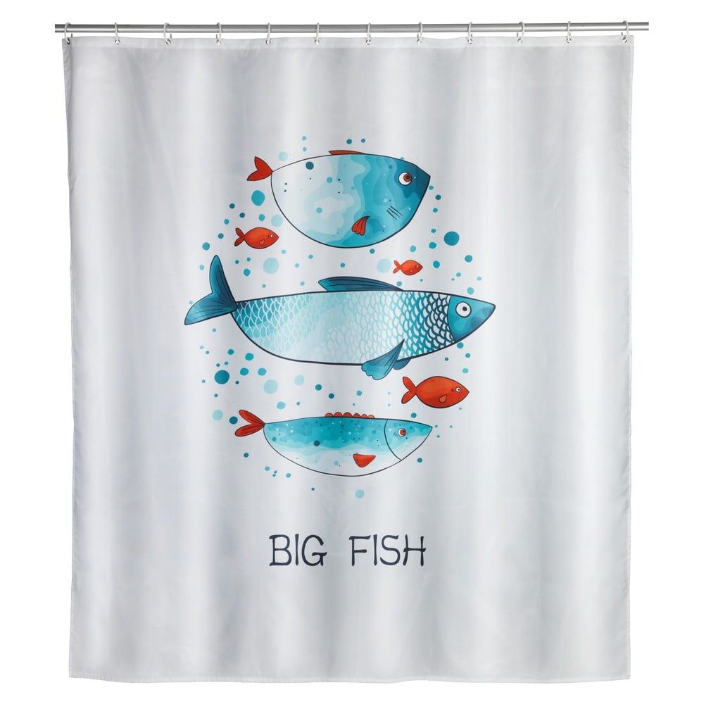 Pratelný sprchový závěs Wenko Big Fish, 180 x 200 cm - Bonami.cz