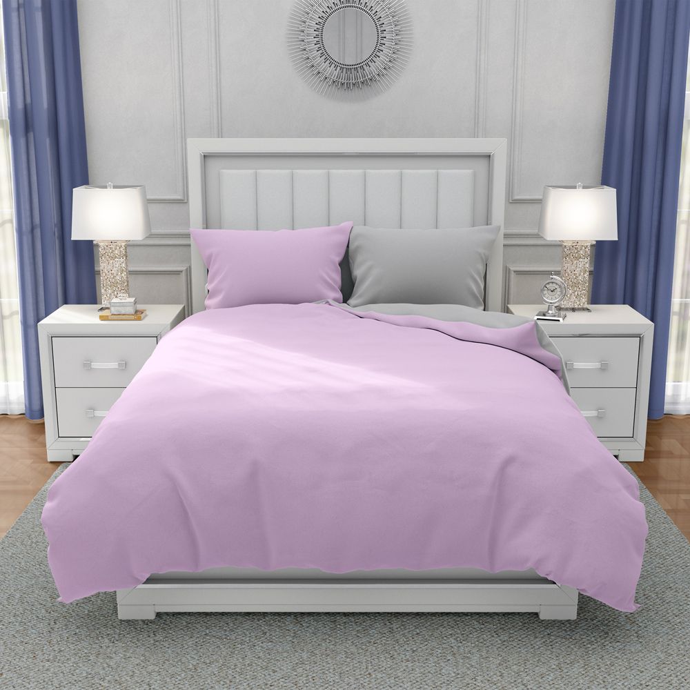 Home Elements Francouzské bavlněné povlečení, růžová + světle šedá, 220 x 200 cm + 2 x 70 x 90 cm - moderninakup.cz