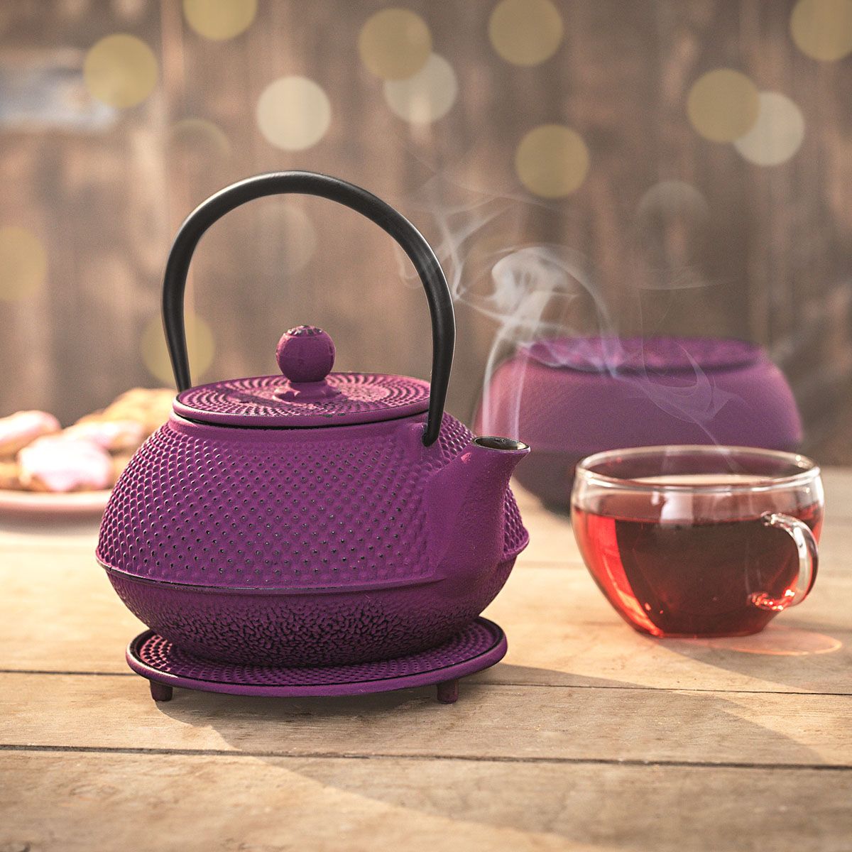Litinová konvice na čaj, fialová - Velký Košík