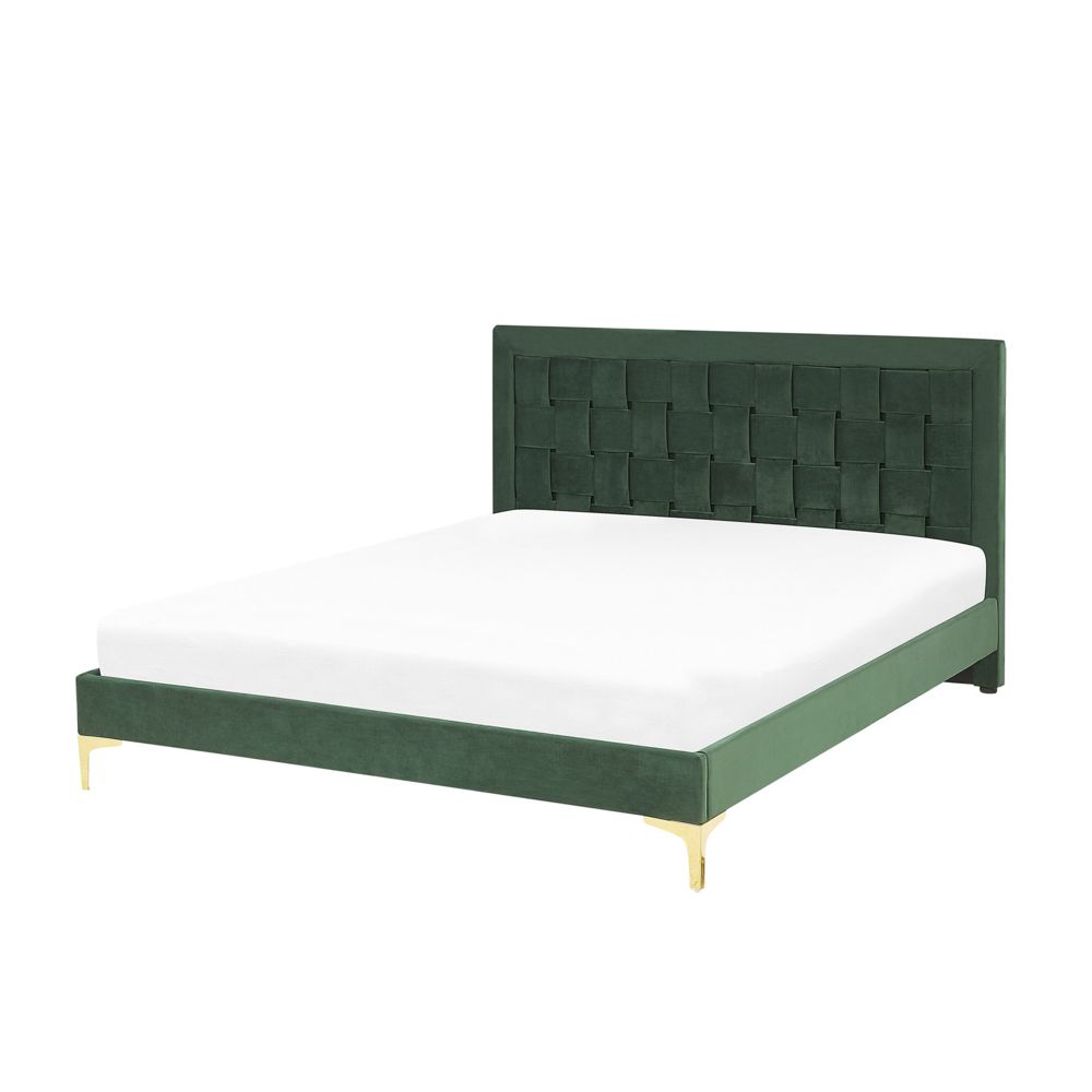 Sametová postel 140 x 200 cm zelená LIMOUX - Beliani.cz