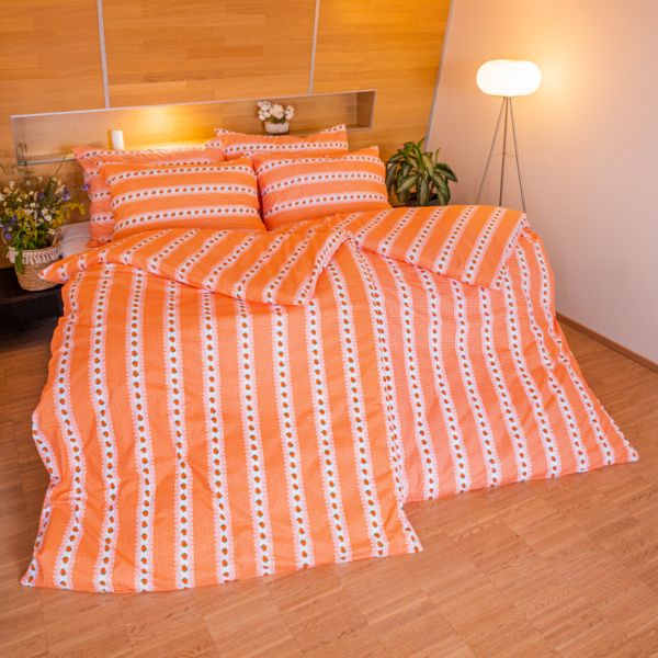 Stanex povlečení bavlna Barunka oranžová (LS175) 140x200+70x90 cm  - POVLECENI-OBCHOD.CZ