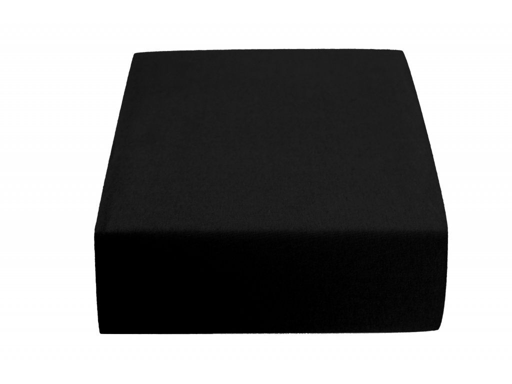 Jersey prostěradlo EXCLUSIVE černé 200 x 220 cm - Výprodej Povlečení