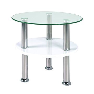 Konferenční stolek Azariah, 42 cm, nerez / bílá - alza.cz