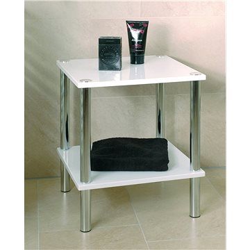 Odkládací stolek Finley, 47 cm, bílá / chrom - alza.cz